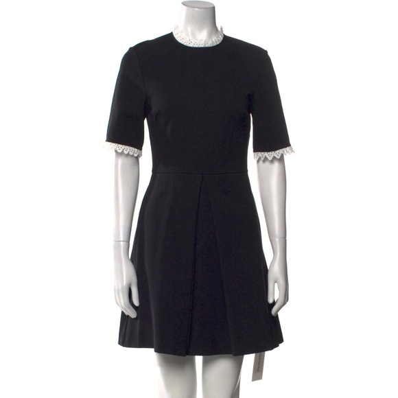 Ted Baker-Blussum Broderie Trim A-Line Dres - Picture 3 of 10